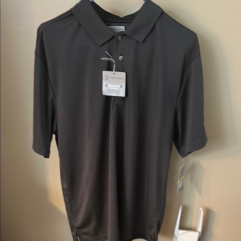 PGA Tour Gray Polo Shirt Short Sleeve Classic